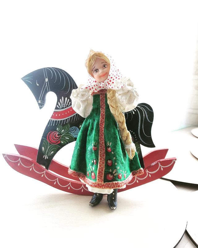 svetaarthome в LOOKY. #русскаянародная#елочнаяигрушка#игрушкиизваты#Ручнаяработа. Девочка в русском ст...