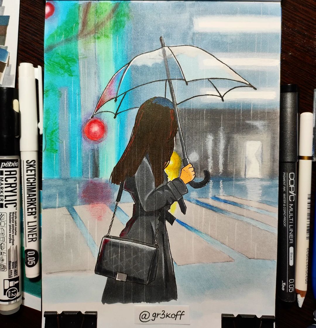 gr3koff in LOOKY. #sketch #sketchmarker #sketchmarkers #скетч #скетчмаркерами #маркеры #скетчбук #sketchbook #art #набросок #творчество #рисование #copic #touchsmooth #акрил #пастель #акварель #градиент #рисуйкаждыйдень #просторисуй #улица #rain #дождь,#гром,#thunder,#зонт,#umbrella,#girl,#девушка. #sketch #sketchmarke...