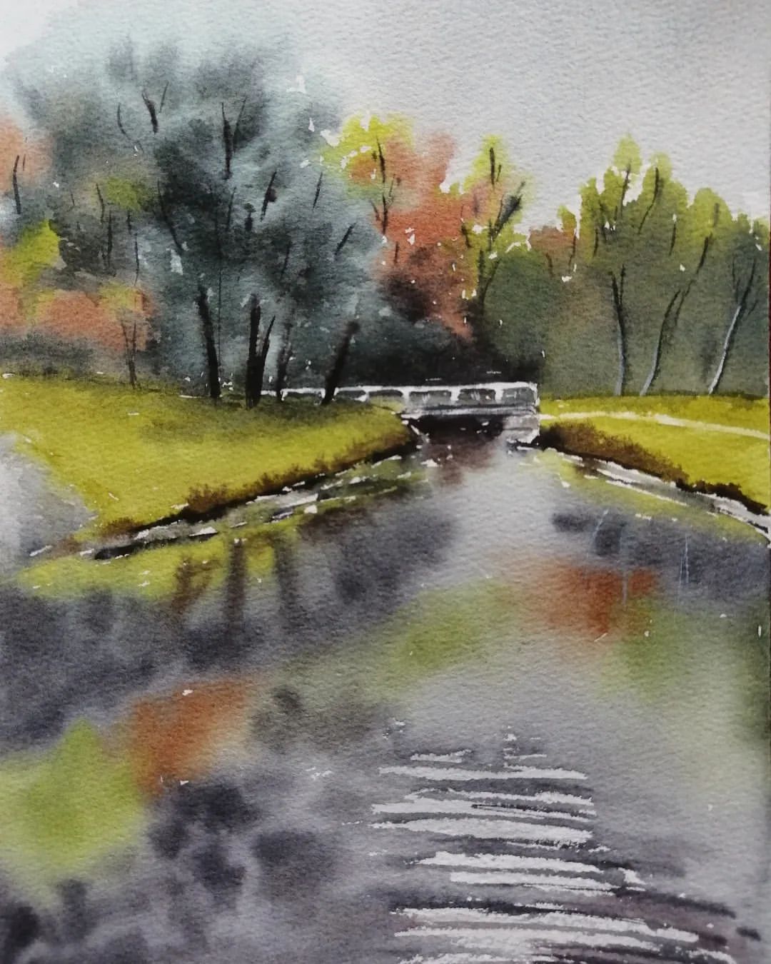 anna_m_handmade in LOOKY. #watercolorart,#art,#учусьрисовать,#акварель,#акварельныйэтюд,#акварельнаяживопись,#акварельныйпейзаж,#акварельнаязарядка,#most_art01_зарядка. Осень в Гатчине, акв...