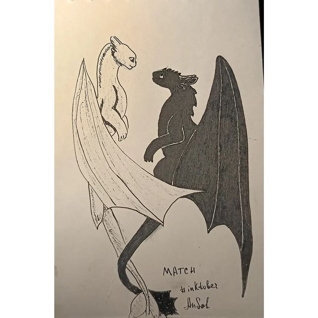 nastiasolkina в LOOKY. #inktoberrussia2022,#inktober,#inktober2022day8,#dragon. День 8, match - совп...