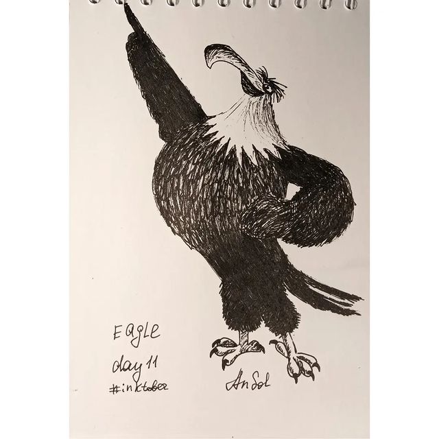 nastiasolkina в LOOKY. #inktoberrussia2022,#inktoberrussia2022day11,#inktober,#inktober2022,#инктобер,#инктобер2022. День 11, тема eagle ...