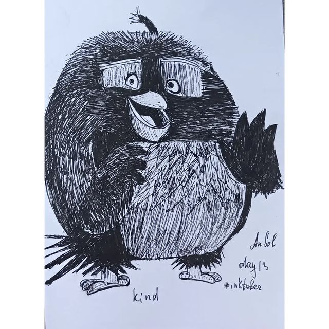 nastiasolkina в LOOKY. #inktoberrussia2022day13,#inktoberrussia2022,#inktober,#inktober2022,#angrybirds. День 13, тема kind -...