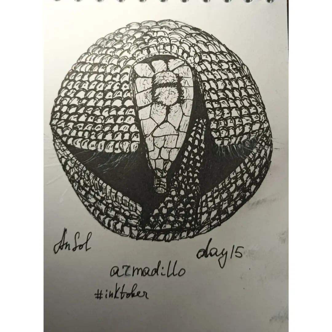 nastiasolkina в LOOKY — День 15, тема armadillo - броненосец
#inktoberrussia2022day1