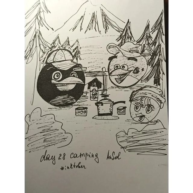 nastiasolkina в LOOKY. #inktoberrussia2022day28,#inktober2022,#inktoberrussia2022,#inktoberrussia,#inktober. День 28, тема campin...