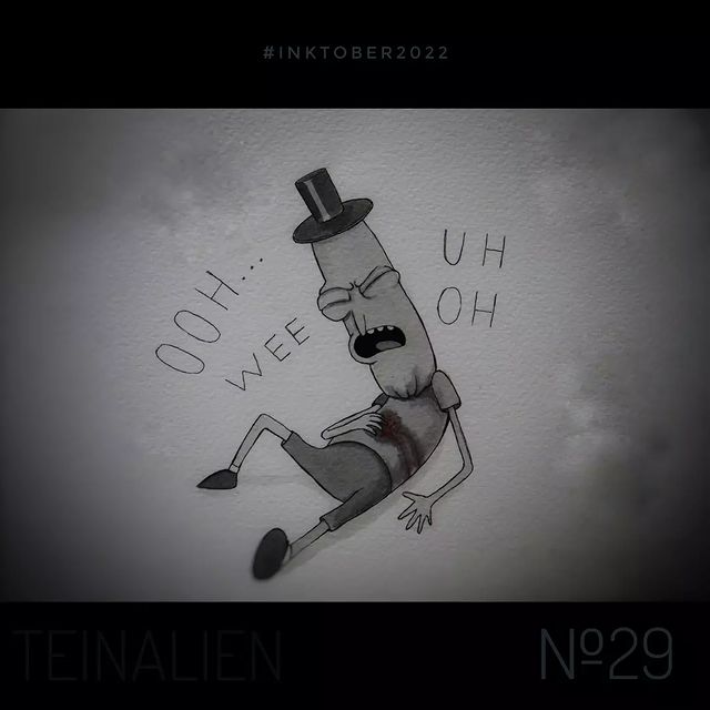 teinalien в LOOKY. #инктобер,#инктобер22,#inktober2022,#uhoh,#inktoberohoh,#мистержопосранчик,#Poopybutthole. Day 29: "Uh-oh" (Ох-...