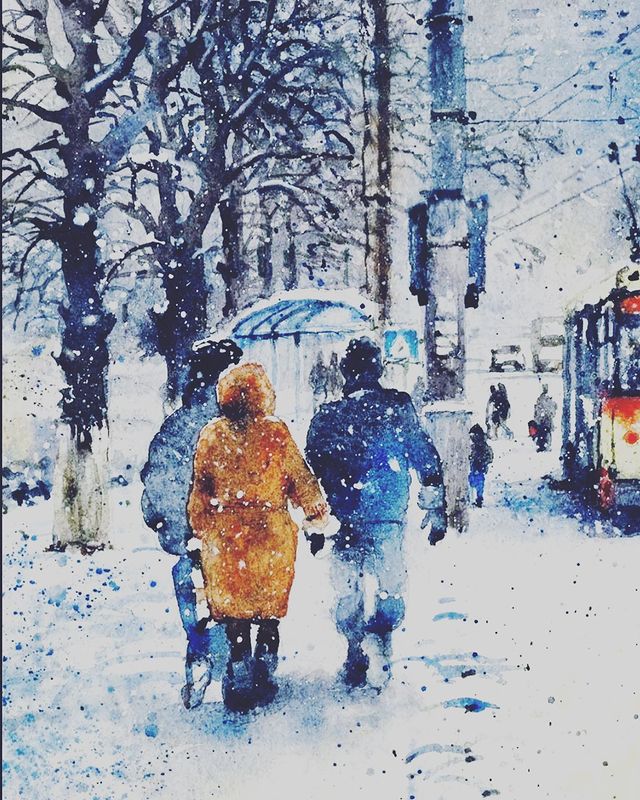 larisa7555 в LOOKY. #осень,#ноябрь2022,#schnee,#snow. Смотрели в окна мы, ...