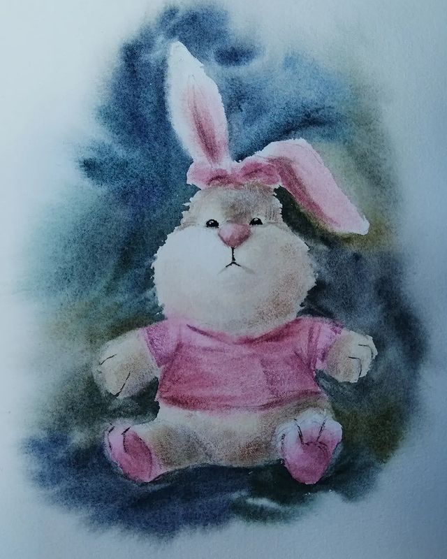 anna_m_handmade в LOOKY. #акварель,#учусьрисовать,#мечтай_и_рисуй,#мишки_зайчишки_с_natalic_art,#акварельныйэтюд,#watercolorart,#art,#watercolor. Второй милаш с @nata...