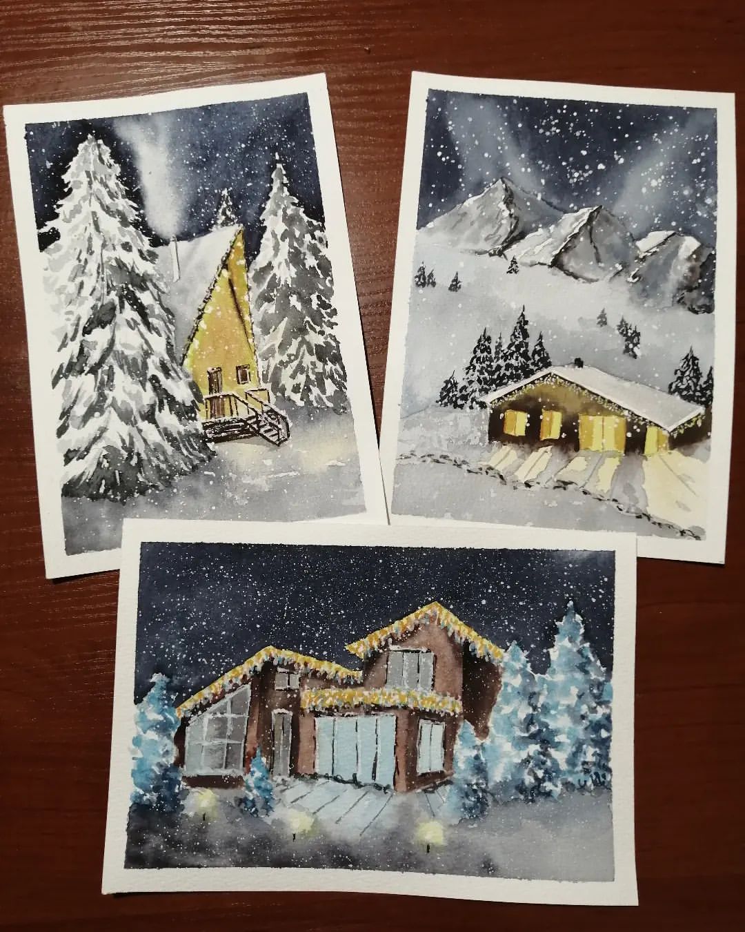 anna_m_handmade in LOOKY. #watercolorart,#art,#учусьрисовать,#акварель,#акварельныйэтюд,#акварельнаяживопись,#акварельныйпейзаж,#артзима,#акварельныеоткрытки. Ещё порция новогодни...