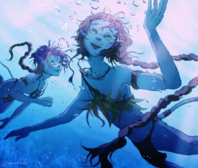 venretteart в LOOKY. #avatar,#avatar2,#atwow,#avatarthewayofwater,#thewayofwater,#avatarsequel,#navi,#navination,#navinationcreation,#omaticaya,#eywa,#kiri,#tuk,#fanart,#animeart,#art,#conceptart,#characterdesign. Kiri and Tuk! 
— #av...