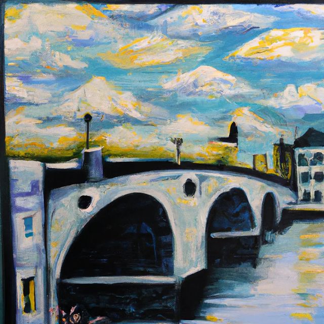 morexart_ в LOOKY. #art,#pictureart,#bridgeart,#bridgeriver,#riverart,#bridgeoverriver. Bridge over the rive...