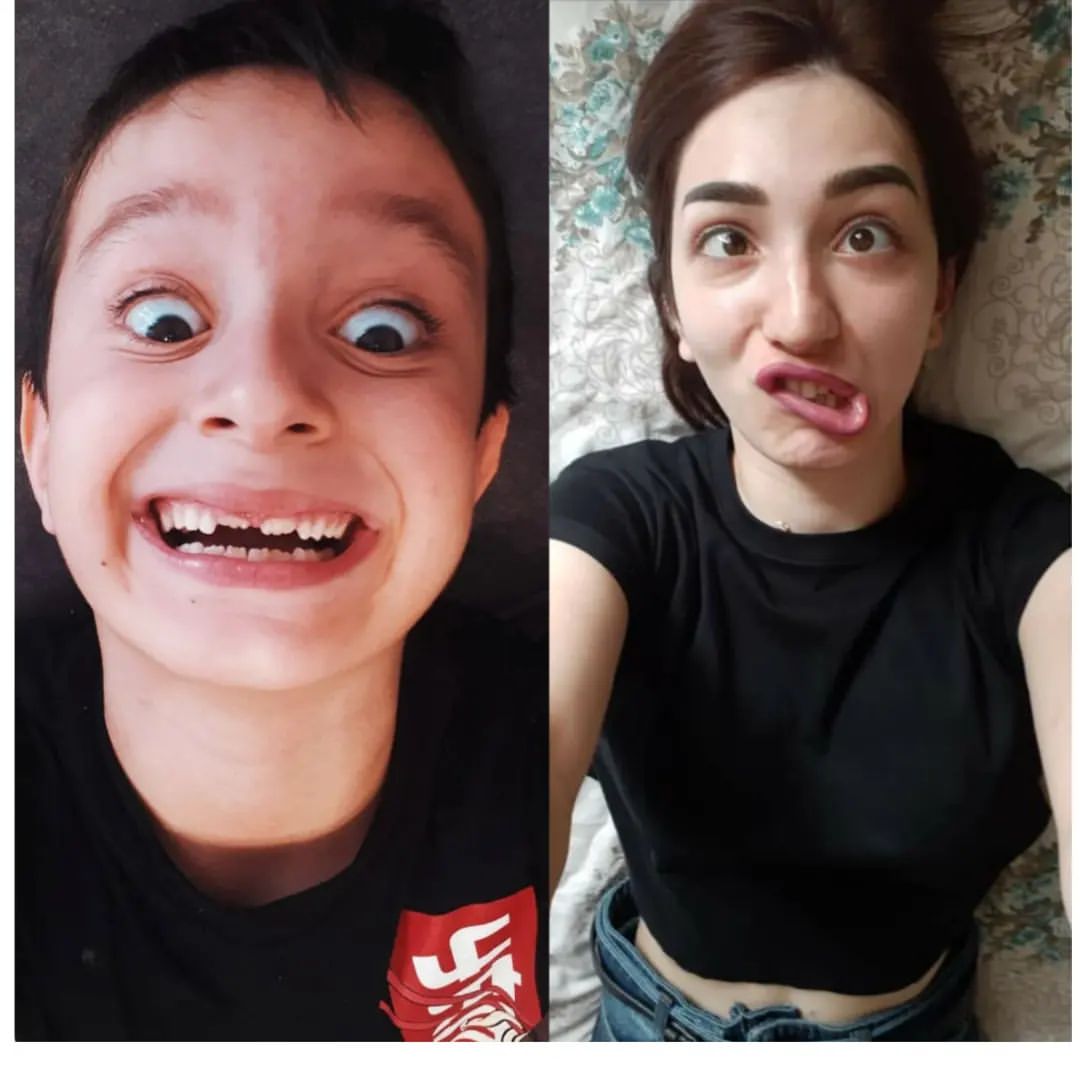 cama__14 в LOOKY — Genetika oz sozunu deyir 🤣🤣🤣1)Armud dibine duser..
2)Alma