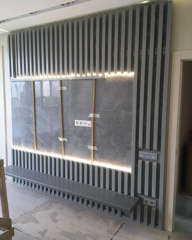 fundament.ru в LOOKY. #стройка,#ремонт,#индивидуальноепроизводство,#проектирование,#рейки,#реечнаяпанель,#декоративноеосвещение. Оформили зону TV дек...