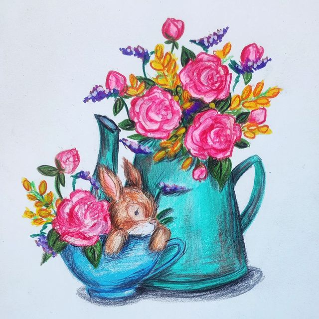 finodin.ka_art в LOOKY. #spring,#flowers,#piony,#mimosa,#limonium,#cupofflowers,#bunny,#hare,#springvibes,#springmood,#littlebunny,#springflowers,#весна,#march,#bloomingmarch,#пионы,#springbouquet,#цветныекарандаши,#весеннийскетч,#кроликвцветах,#кроля,#пионы,#мимоза,#лимониум,#статица,#чайник,#цветочноечаепитие,#весенняяиллюстрация,#годкролика,#весеннеенастроение. Little bunny and the...