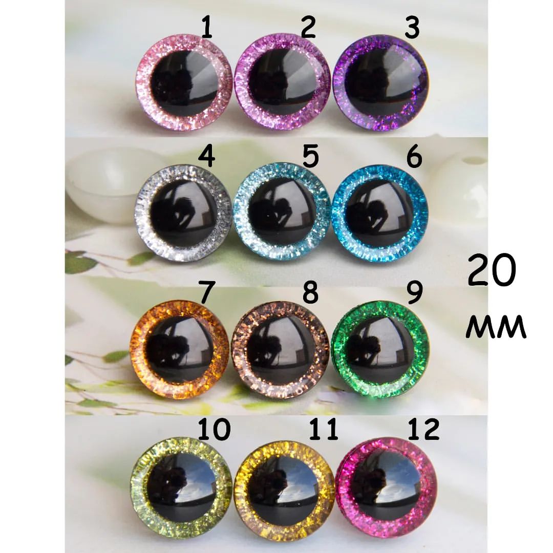 ogor.eyes в LOOKY — Глазки с блеском 20 мм, винтовые, трапециевидные, с фиксатор