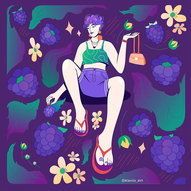 alento_art в LOOKY. #новое,#иллюстрация,#ежевика,#ягода,#весна,#лето,#иллюстратор,#арт,#художник,#работа,#паттерн,#вектор,#векторнаяграфика,#лес,#зелень,#персонаж,#дизайн,#девушка,#фиолетовый,#art,#character,#vector,#illustration,#illustrator,#vectorillustration,#girl,#berries. Ежевика готова! 💜

...