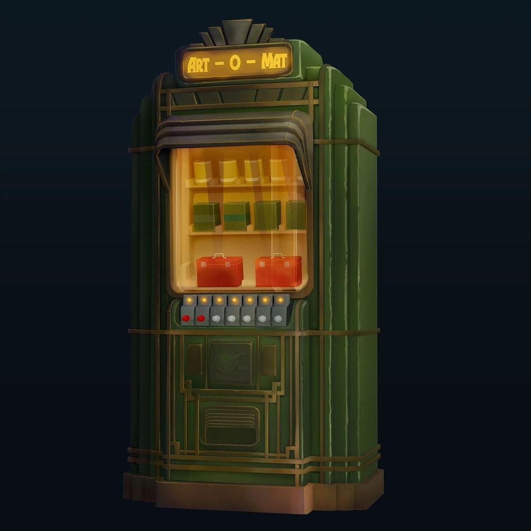 My new concept of Ar Deco vending machine.  #ardeco #conceptart #propsconcept #industrialdesign #mibilegameconcept #illustration #2dartwork #gameicon #sketch #vendingdesign