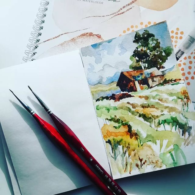 ulya_pict в LOOKY. #aquarelle,#sketch,#picture,#houses,#акварель,#рисунок,#домики. #aquarelle #sketch #...