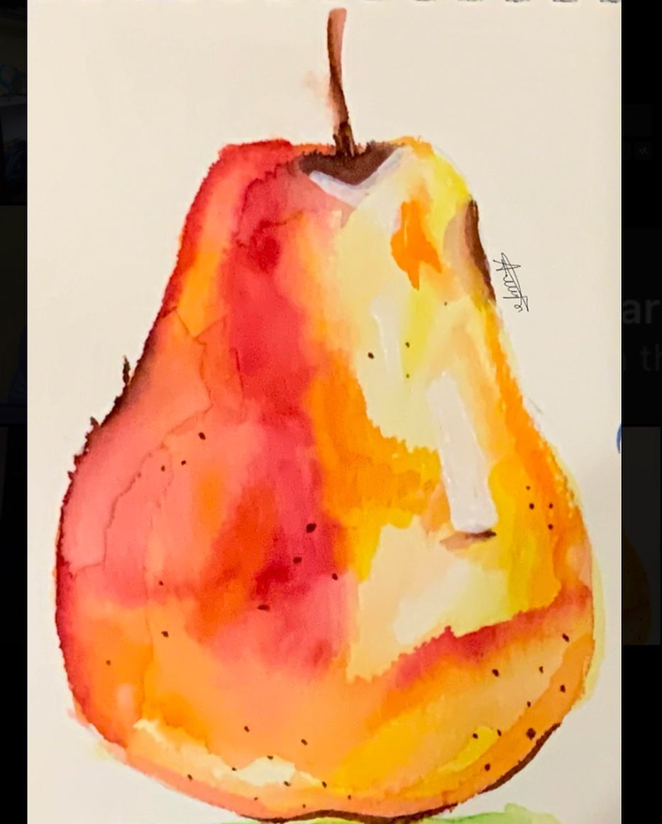 akira в LOOKY — william shakes pear??¿ 

WATERCOLOR PEAR, DAY 9 OF PAINTING 