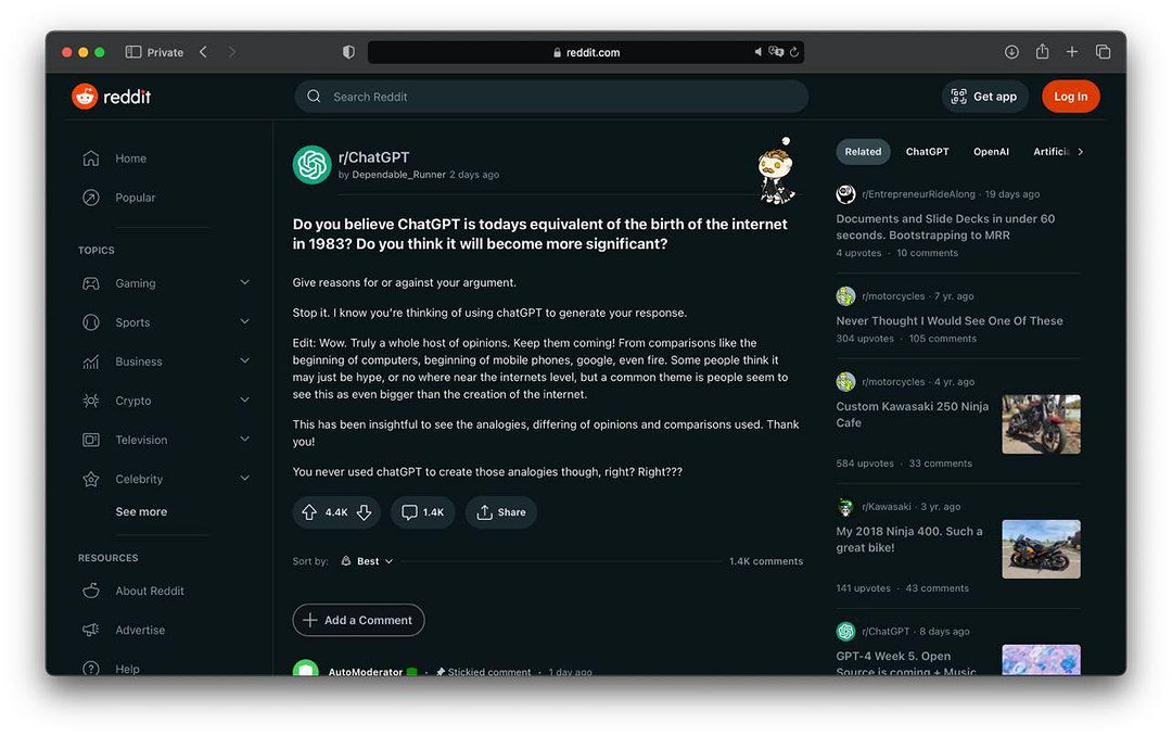 yaprofi в LOOKY — Верите ли вы, что ChatGPT сегодня является эквивалентом рожд