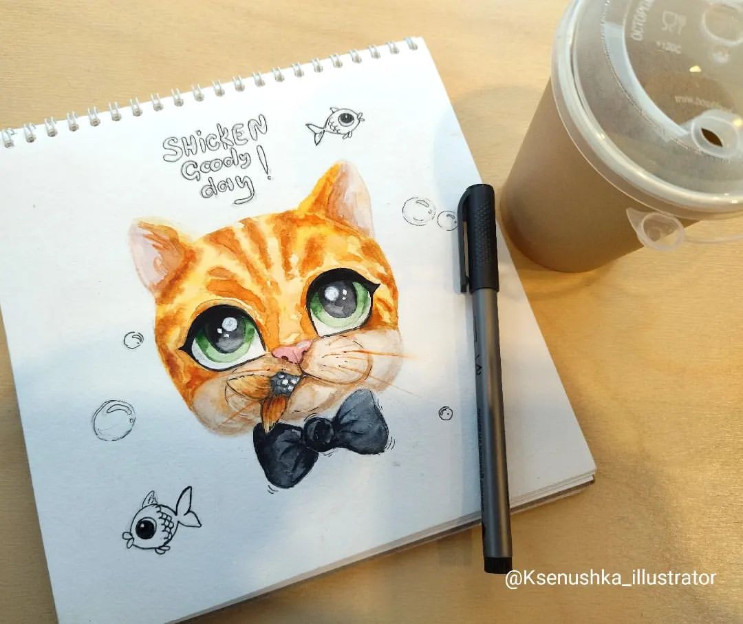 ksu.vladuhina в LOOKY — Мой милый рыжий кот! 
#иллюстратор#арт#акварель#персонаж#кот