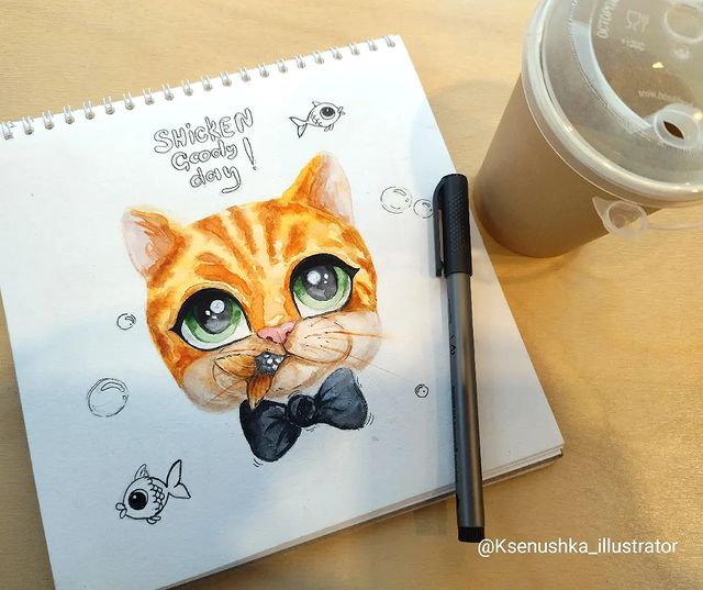 ksu.vladuhina в LOOKY. #иллюстратор#арт#акварель#персонаж#кот#милыеживотные#котики#рисую_назаказ#illustrator#art#cat#. Мой милый рыжий кот!...
