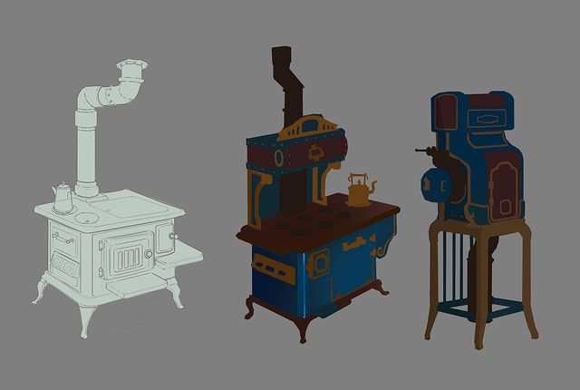 greymetallcat в LOOKY. #ardeco,#conceptart,#props,#furnituredesign,#digitallart,#gameconcept,#industrialdesign,#steampunkart. Work in progress.  #...