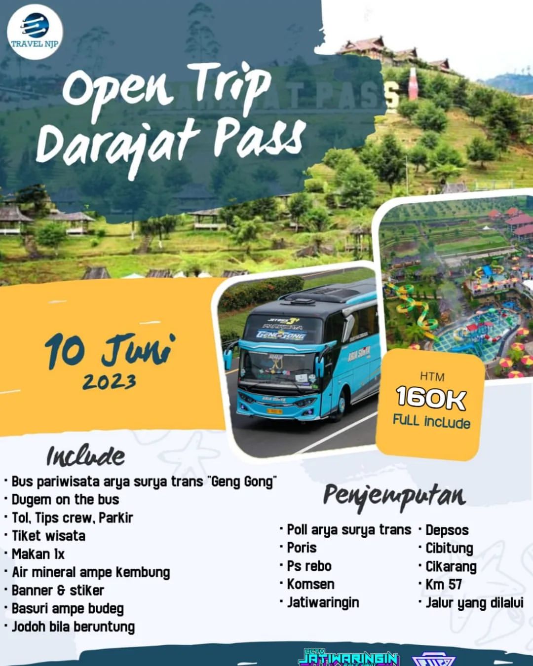 Darajat pass with GengGong
160 Full include
150 non makan
140 non makan/wisata

Langsung hub 085757370534
  089671215693
 

Seat sisa dikit langsung cuss di boking