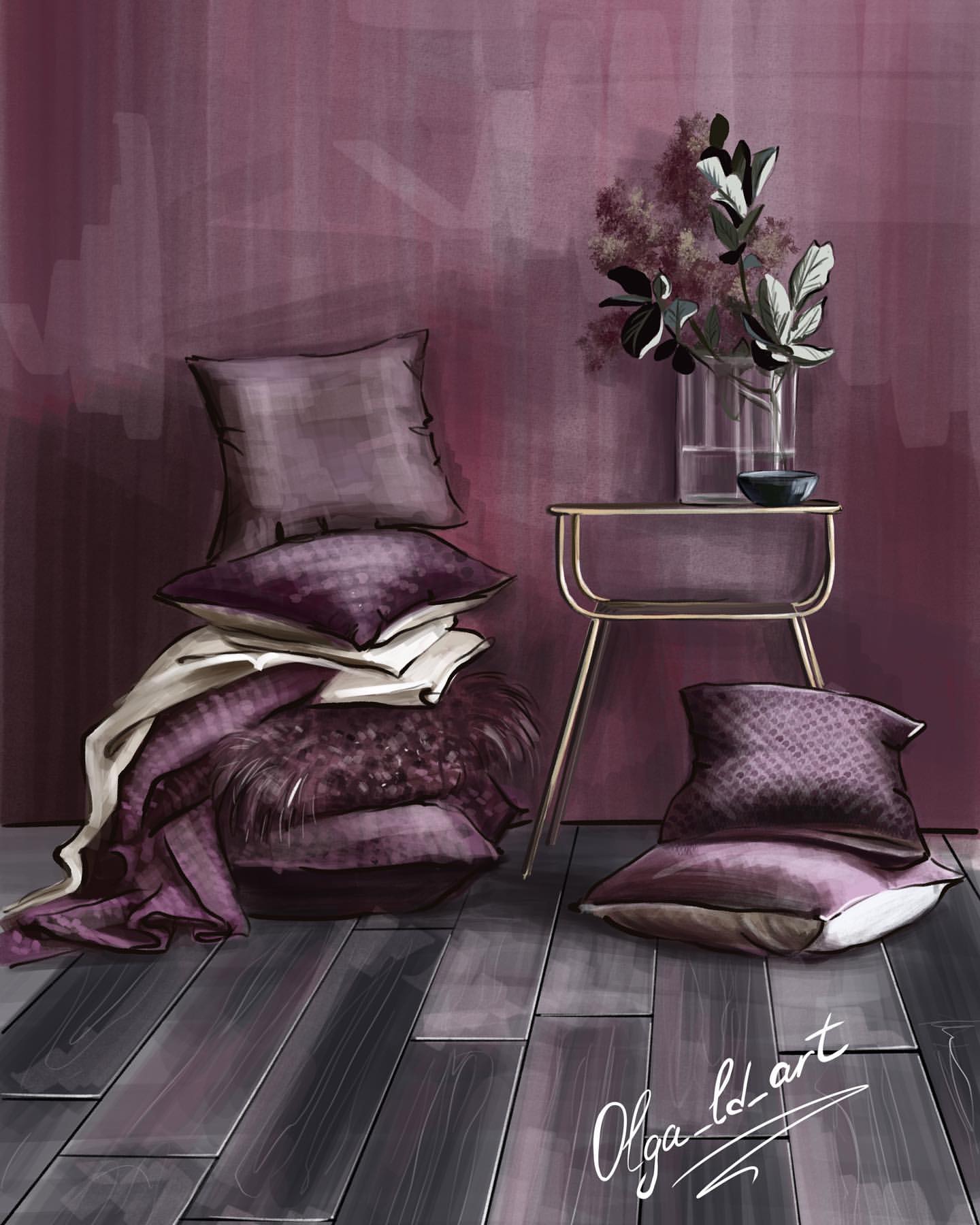 olga_landscape_art в LOOKY. . День 2. Бордовый инт...