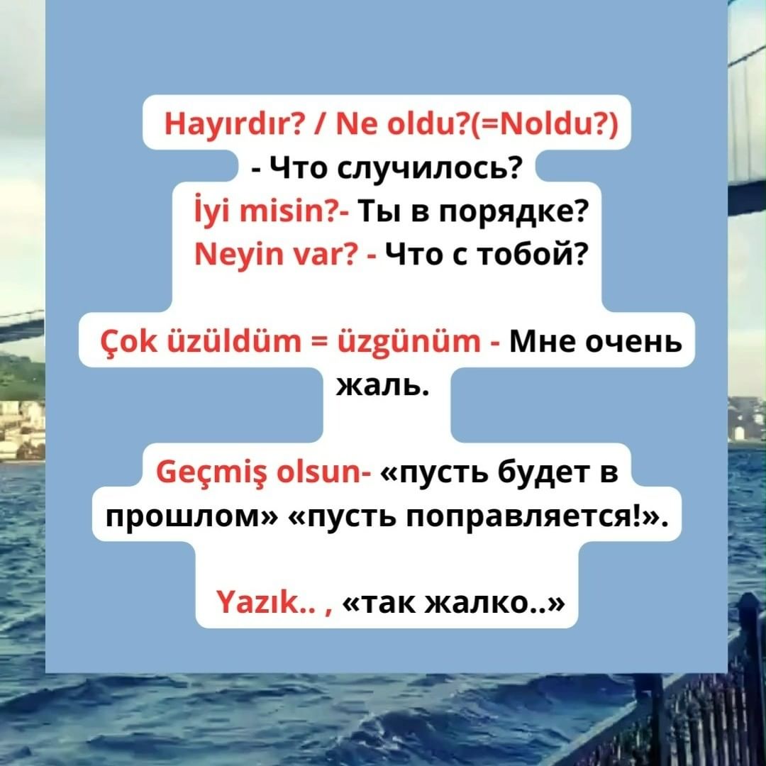 turkce.beyazzambakonline в LOOKY. #турецкийязык,#турецкийонлайн,#учимтурецкий,#турецкийснуля,#турецкийлексика,#турецкийскайп,#турция,#море,#жизньвтурции. Как выразить сочувст...