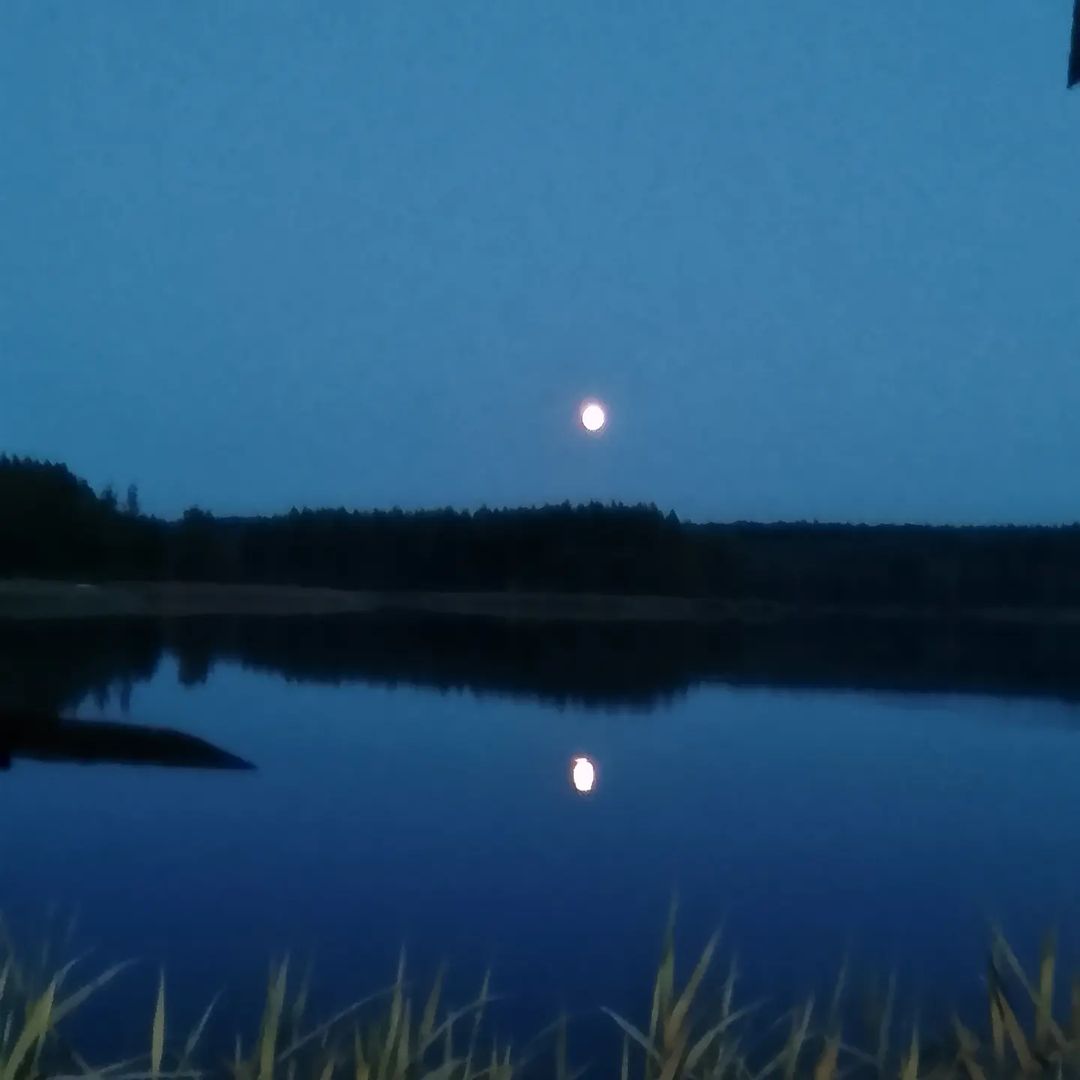 Какая луна красивая и отражение в воде