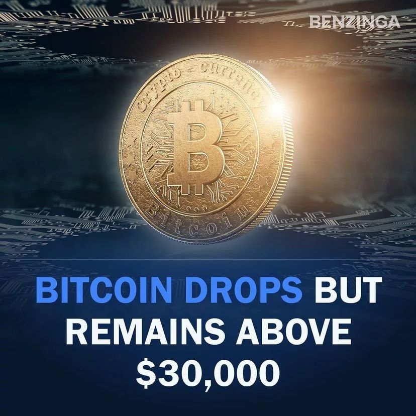 Bitcoin moved lower, but the cryptocurrency prices remained above the key $30,000 level on Wednesday.
BTC price may be $30,000 now but still have high profit value for investors and traders. 
.
.
#cry