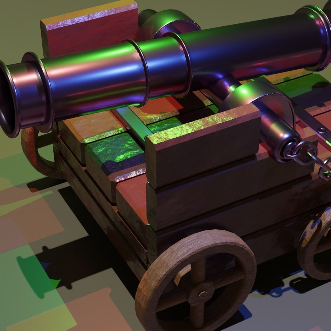 Cannon 3d Model #blender #cannon #gun #weapon #3d #maya #texturing #realism #render #beautiful #proops
