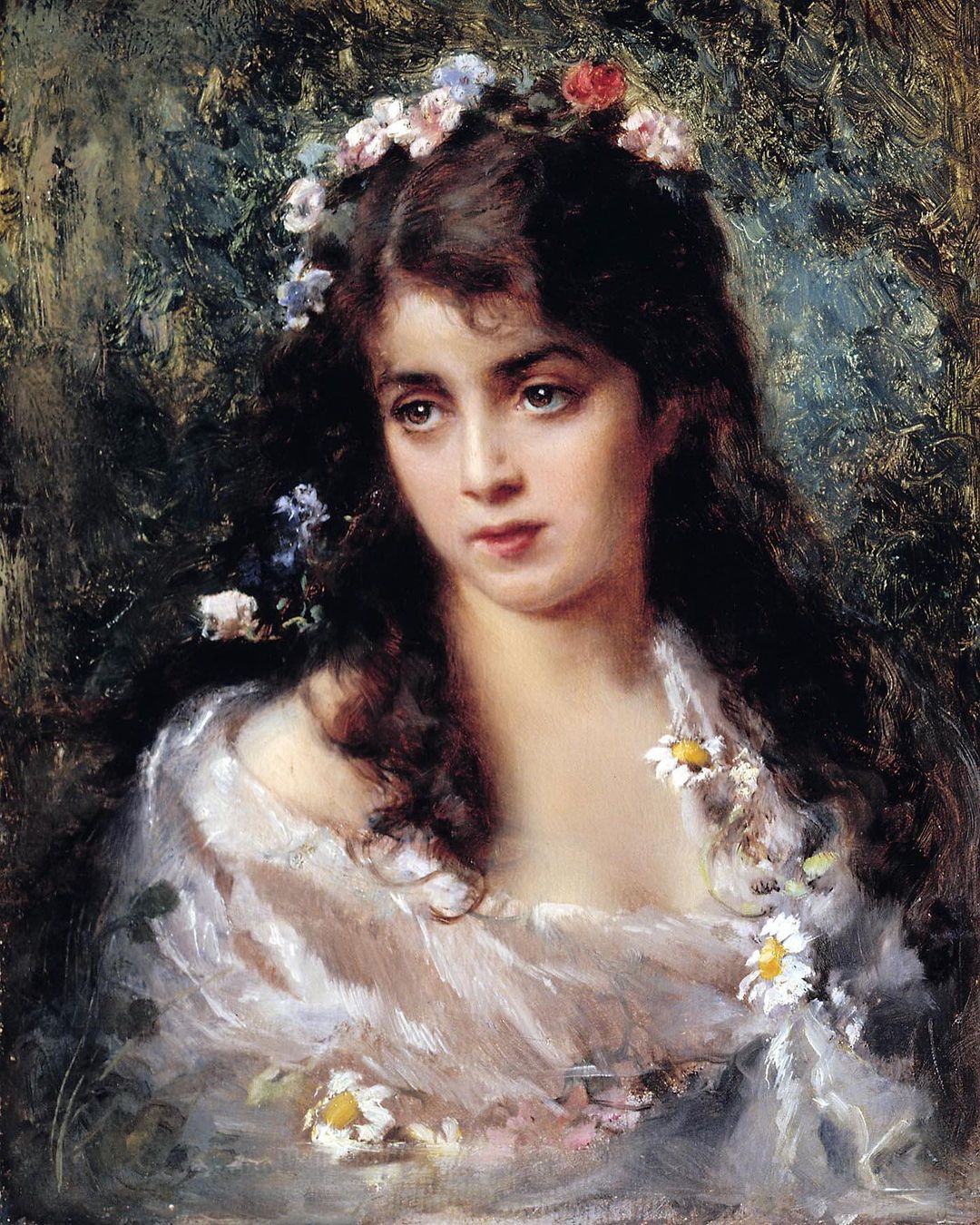 ✨Makovsky's masterpiece A Girl in a Flora costume, 19th century, V.I.Surikov Estate Museum, Krasnoyarsk, Russia

👌Friends, today I would like to share with you one of the most amazing paintings by Makovsky - "A girl in a Flora costume". It is a work of art that attracts glances and delights with its beauty. Look at the lightness and tenderness in every stroke of Makovsky, how accurately and deeply the image and its depth are captured.

👨‍🎨 Makovsky Konstantin Egorovich was a talented artist of the Russian Empire, known for his masterpieces in the genre of historical painting. He was an artist-academician-professor and a member of the Imperial Academy of Arts.

🍃Now let's talk about the painting itself. "The girl in the Flora costume" is filled with tenderness and beauty. It depicts a young woman dressed in a gorgeous outfit inspired by a floral theme. The flowers symbolizing nature and fertility. A sundress, a Russian folk garment, falls from the girl's shoulders, and a flying, flowing fabric, similar to the dress of goddesses, lies in waves. 

⚜️Makovsky was able to convey the brightness and depth of a thoughtful look, the tenderness of lips and the softness of hair. The painting gives the viewer a feeling of lightness and elegance, conveying genuine beauty and lightness.

🌸Let this picture be a reminder to you that life is full of beauty and inspiration, and that we always look at the world with open eyes and heart!

☀️If you have any impressions of this picture or you want to share your thoughts, please write in the comments. I'm always happy to read your thoughts!

#art #painting #Makovsky #girls #costumes #inspiration #beauty #nature #artists #russia #krasnoyarsk #museum
 🌹💖

#Francoilemoine #VeneraIAdonis #painting #art #love #history #mythology #visualhistory #masterpiece #interpretation #emotions #picture #instagram #museim #krasnoyarsk