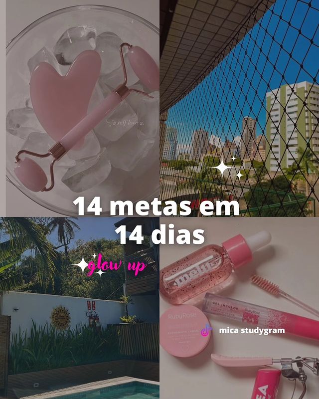mi • glow up ✨ в LOOKY. #glowup,#organizacao,#aquelagarota,#dicas. 14 metas em 14 dias ...