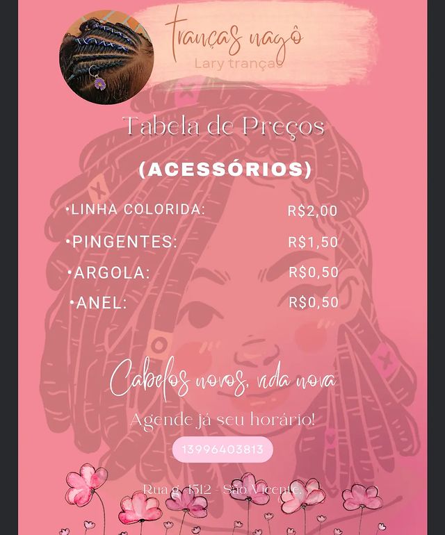 eae_tigrinha в LOOKY. #acessorios,#nagô,#trancistas,#trancanago,#agendeseuhorario. _TABELA DE ACESSÓRIO...