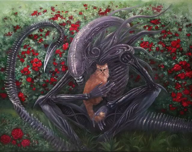 teinalien в LOOKY. #alien,#Johnsy,#rose,#flower,#cat. "Свой"
Холст/масло 5...