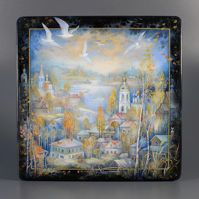 yurijkomyakov в LOOKY. #художник,#миниатюрнаяживопись,#лаковаяминиатюра,#лаковаяминиатюрнаяживопись,#холуйскаяминиатюра,#холуй,#темпера,#папьемаше,#декоративноеискусство,#народныйпромысел,#шкатулка,#ларец,#осеньвплесе,#плёс,#золотойплёс,#городнаволге,#laquerart,#laquerminiature,#russianlaquer,#ples,#volgariver. "Плёс" шкатулка 17х1...
