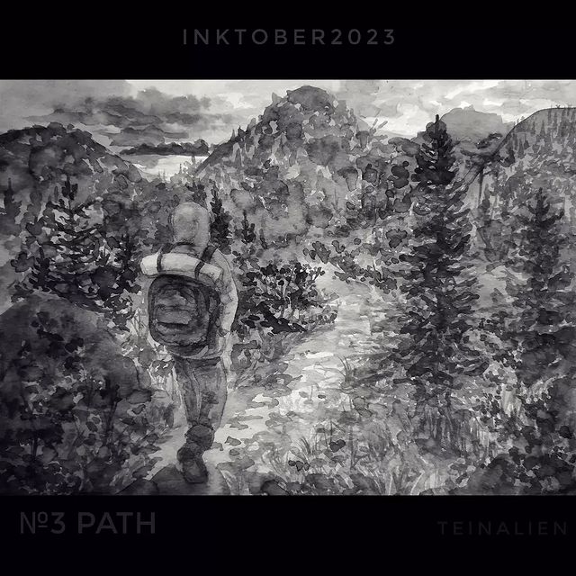 teinalien в LOOKY. #inktober,#inktober2023,#инктобер. Day 3: Path, путь
.
...