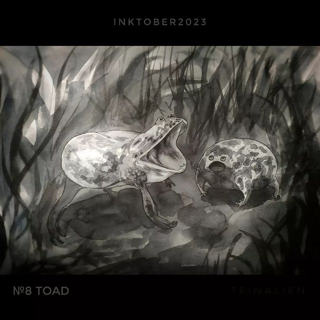 teinalien в LOOKY. #inktober,#inktober2023,#инктобер. Day 8: Toad, жаба, г...