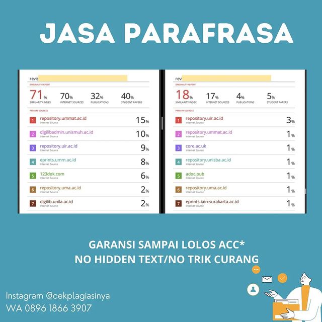 sntzgarniwa_ в LOOKY. #Turnitin,#CekTurnitin,#JasaCekTurnitin,#Jasapenurunanplagiasi,#jasaparafrase,#parafrase,#jasanuruninplagiasi,#jasapenurunanplagiat,#JasaCekPlagiasi,#parafrasemurah,#jokitugas,#layananparafrase,#jasaparafrasa,#jokiturnitin,#jokiparafrase,#infomahasiswa,#ppcekplagiasinya114. .
[CEK TURNITIN DAN ...