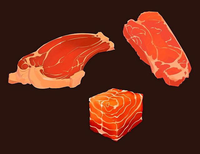 greymetallcat в LOOKY. #conceptart,#digitalpainting,#meat,#food,#photoshop,#illustration. Sketchy food study #...