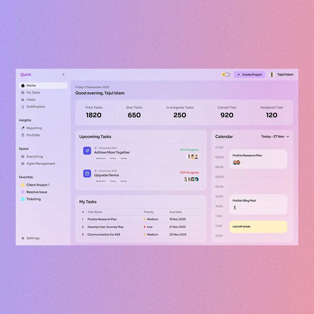 wilyagency в LOOKY. #webdesign,#uidesign,#uxdesign,#uiuxdesign,#task,#taskmanagement,#management,#dashboard,#dashboardui,#project,#projectmanagement,#dashboardux. Hello guys! Hope you...