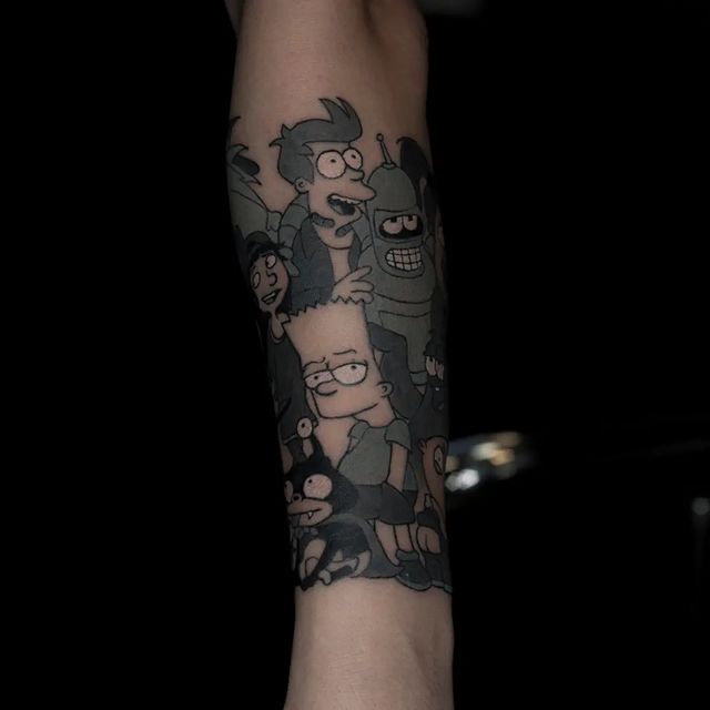 sashatae_tattoo в LOOKY. #мультяшныетату,#татумультяшки,#татурука,#татумосква. 2x2tv в стиле нуар �...