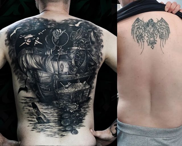 sashatae_tattoo в LOOKY. #татуперекрытие,#татуспина,#татуморе,#татумосква,#татустудиямосква. Саша - тот самый пар...