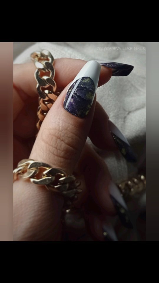 zolotareva_luxe_nails в LOOKY. #маникюрелец,#выкладнойфренчелец,#выкладнойфренч,#гельлаккошачийглаз,#3дмоделирование. Цветок Дракона в вык...