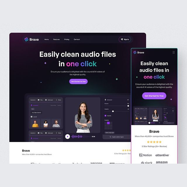 wilyagency в LOOKY. #webdesign,#uidesign,#uxdesign,#uiuxdesign,#Design,#uxdesign,#header,#landingpage,#headerui,#ai,#ailandingpage,#aiwebsite,#audio,#musicwebsite. Hello guys! Hope you...