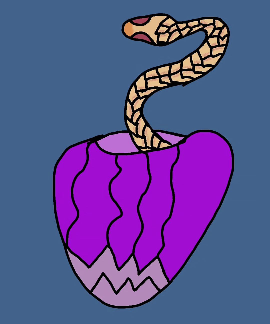 Змея выползает из вазы #digitalart  #draw #drawing #art