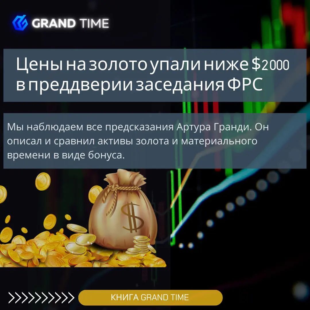 the_grandtime в LOOKY — Цены на золото упали ниже $2000 в преддверии заседания ФРС

