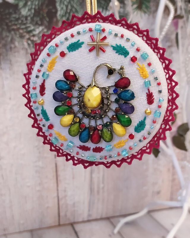 _funny_knit_ в LOOKY. #елка,#подвесканаелку,#новогоднийподарок,#новыйгод. Павлинчик. 
Подвеска...