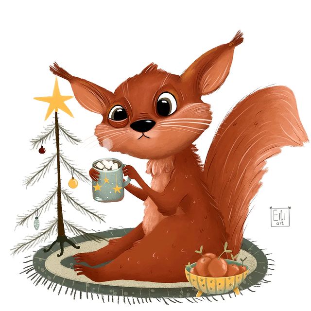 eilinelka_art в LOOKY. #digitalart,#happynewyear,#squirrel,#procreate,#drawing,#art,#illustration,#artwork. Новогоднее настроени...